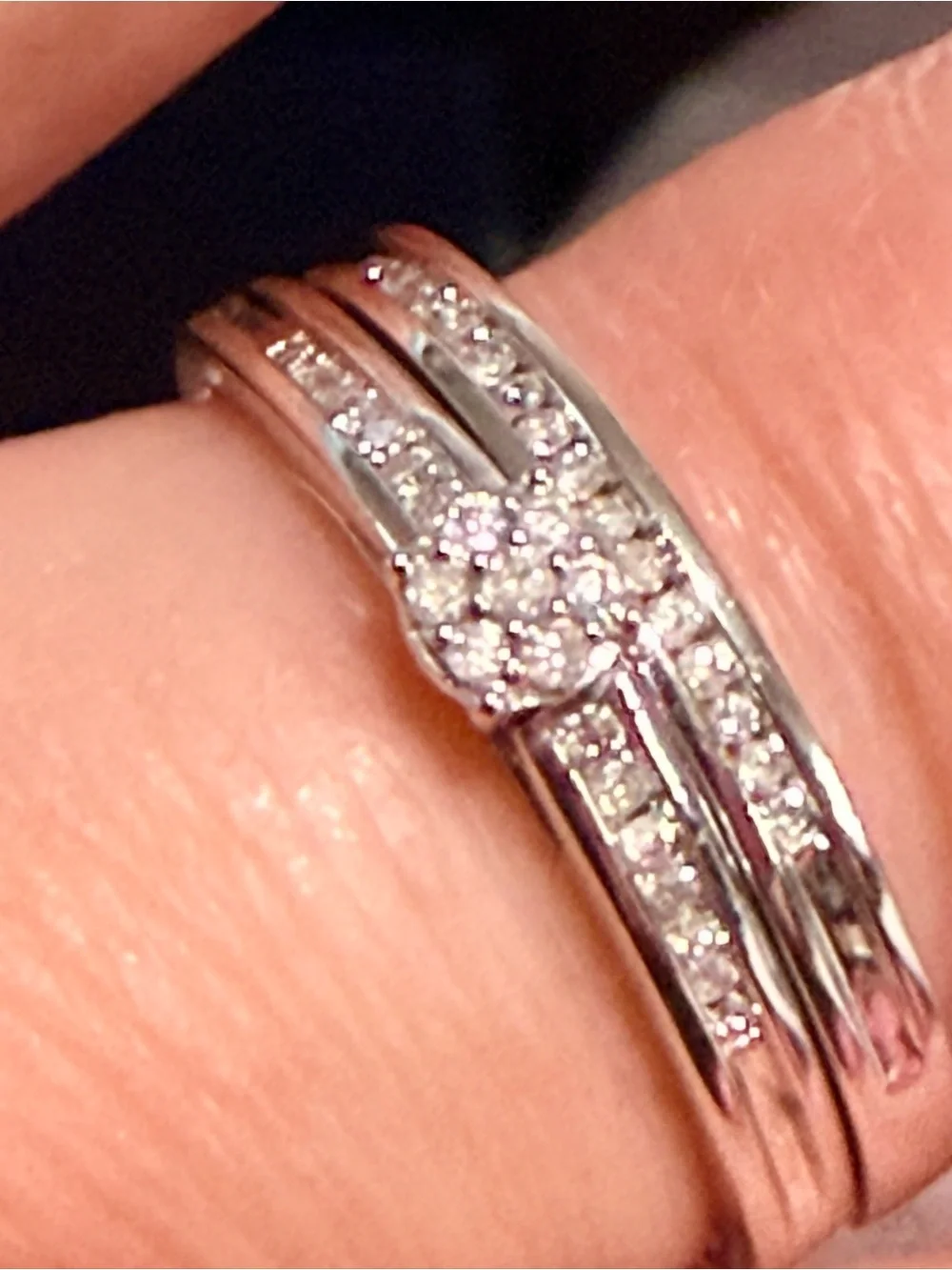 925 Sterling Silver Natural Diamond Bridal Ring Set • 0.50 CTW • Size 6 natural